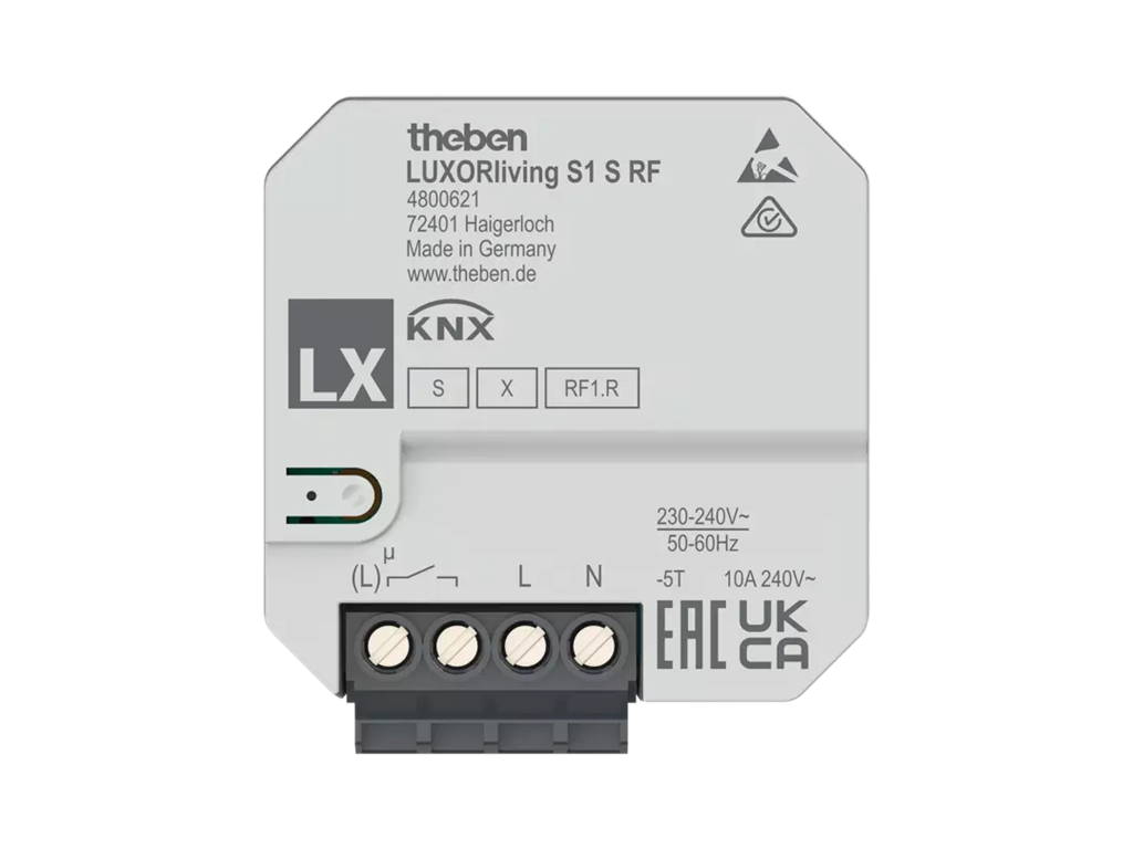 Модул входове/изходи S1 S RF 1х 16A 44х44mm LUXORliving Theben, KNX, 4800621