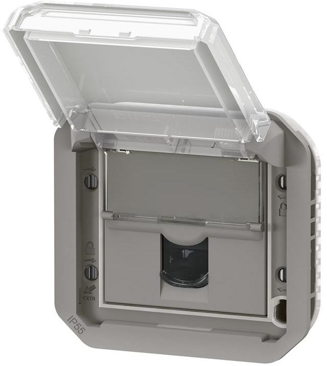 Розетка RJ45 cat.6A STP механизъм цвят Сив IP55 Plexo New Legrand, LEGRAND, 69559L