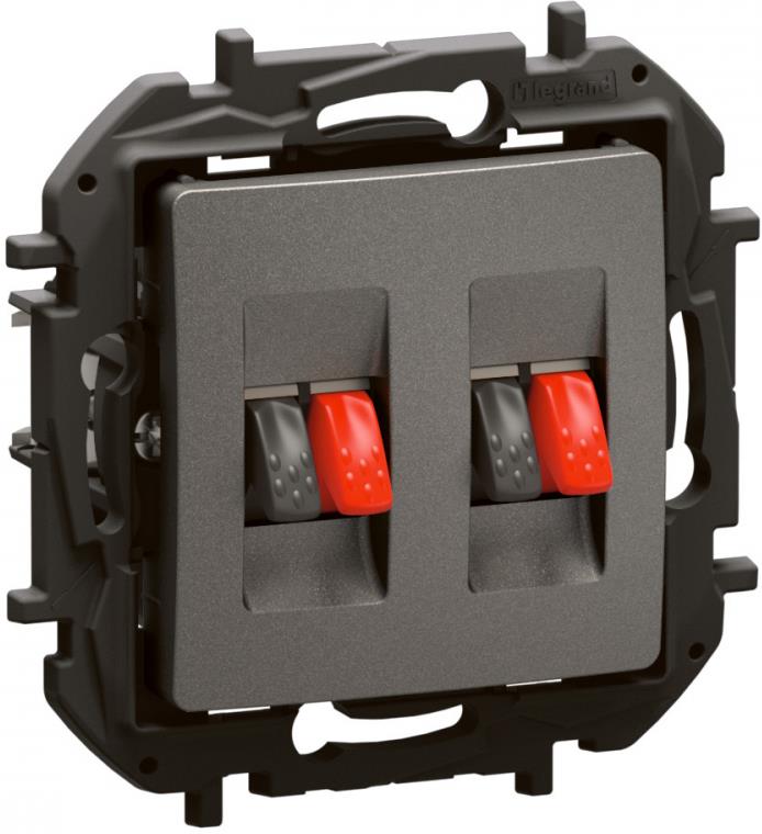 Розетка за тонколони двойна цвят Сив Niloe New Legrand, LEGRAND, NP4411MG