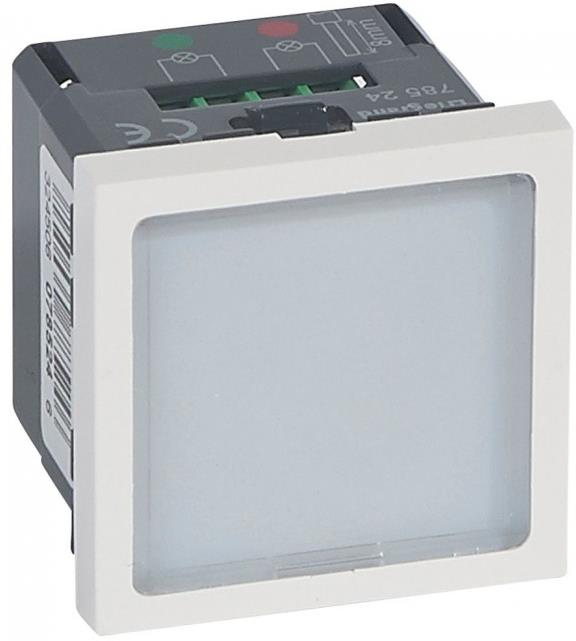 Сигнална лампа 2x1W зелена / червена 230V 2 мод. цвят бял Mosaic Legrand, LEGRAND, 78524