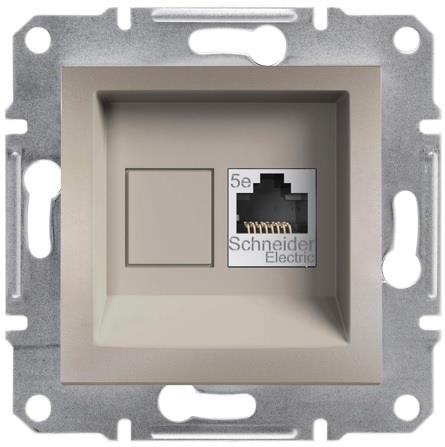 Розетка RJ45 UTP cat.5е цвят Бронз Asfora SE, SCHNEIDER ELECTRIC, EPH4300169