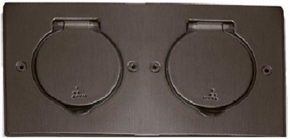 Метална основа Brown steel двойна правоъгълна IP44/IK08 Legrand, LEGRAND, 89752