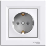 Контакт ШУКО 16A с детска защита моноблок цвят Бял Asfora SE, SCHNEIDER ELECTRIC, EPH2900221