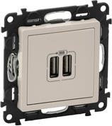 Розетка 2хUSB за зареждане тип A 2.4A 12W цвят крем Valena Life Legrand, LEGRAND, 753212