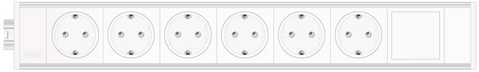 Модул Link 7M с 6х Шуко и 1х празен модул, цвят Бял, ABL, ABL Сърбия, 2M21F6A1