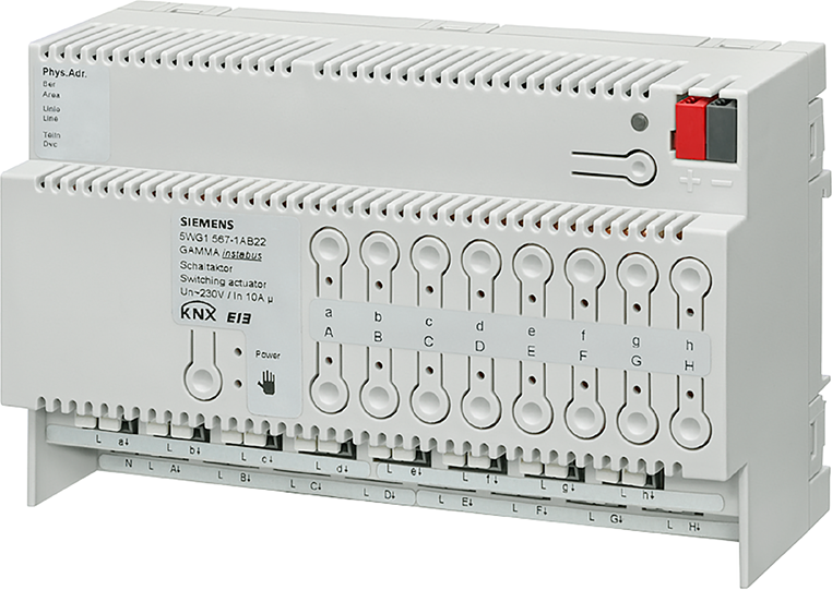 Актуатор изходи N567/22 16х 230Vac 10A 8DIN KNX Siemens, 5WG1567-1AB22