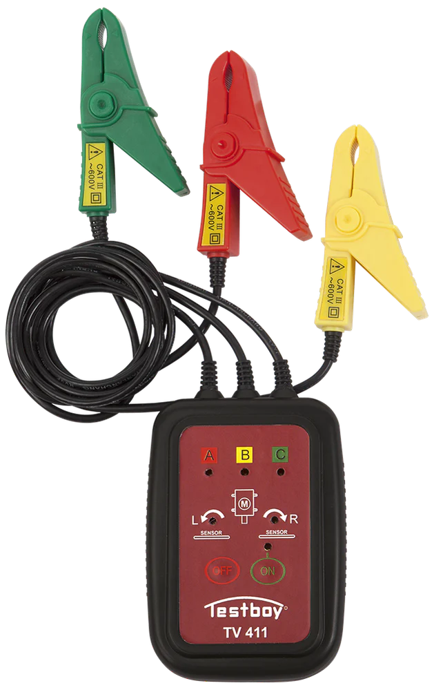 Тестер за посока и последователност на фази CAT III 70...600Vac, LED, Testboy TV 411, TESTBOY, 4028532204112