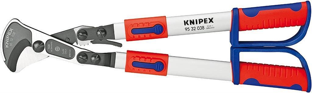 Ножици за рязане на кабел до 280мм2, синьо-червена ръкохватка 570мм, Knipex - K9532038