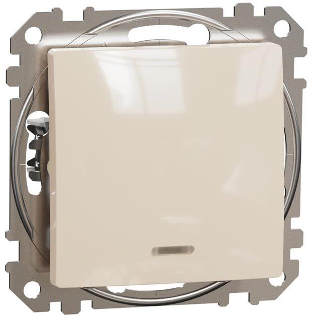 Еднополюсен ключ с подсветка цвят Крем Sedna SE, SCHNEIDER ELECTRIC, SDD112101L