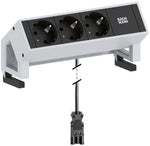 Модул DESK 2 с 3х Шуко, с кабел 1.5м, цвят Бял, Bachmann, BACHMANN, B902.300
