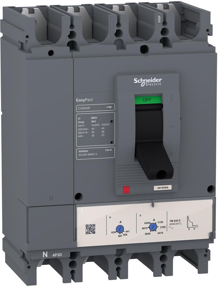 Автомат CVS630F 4P 500А TM 36kA регулируем (In x 0.7...1) SE, SCHNEIDER ELECTRIC НИСКО НАПРЕЖЕНИЕ, LV563308