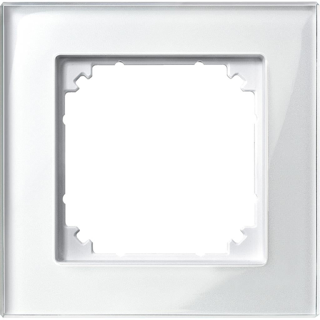 Рамка 1х цвят Блестящо бяло, стъкло System M Merten SE, SCHNEIDER ELECTRIC, 489119