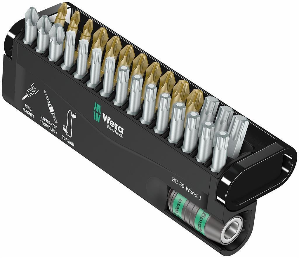 Комплект 29х бита и държач 887/4 RR, Bit-Check 30 Wood Wera - W057433