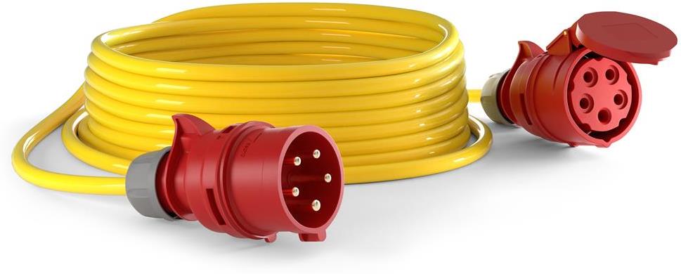 Удължител 10 метра кабел AT N07V3V3-F 5G2.5мм2 жълт IP44 Commel, COMMEL, C221-102