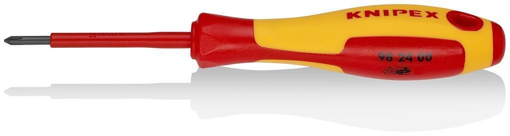 Отвертка PH 0, VDE 1000V жълто-червена ръкохватка 162мм, Knipex - K982400
