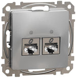 Розетка 2xRJ45 STP cat.6 S-One цвят Алуминий Sedna SE, SCHNEIDER ELECTRIC, SDD113462S