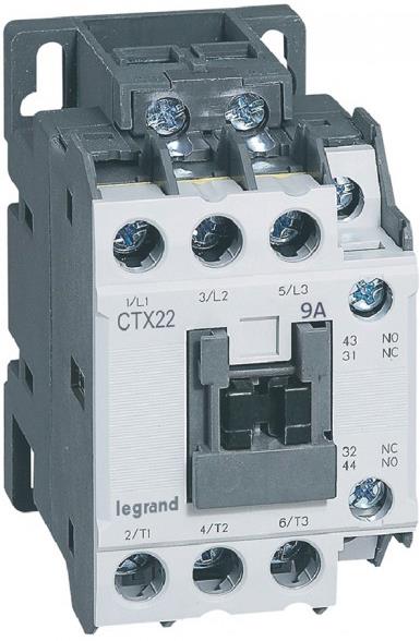 Контактор CTX3-22 3P 4kW (9A AC-3) 1NO-1NC 230V 50/60Hz Legrand, LEGRAND НИСКО НАПРЕЖЕНИЕ, 416086