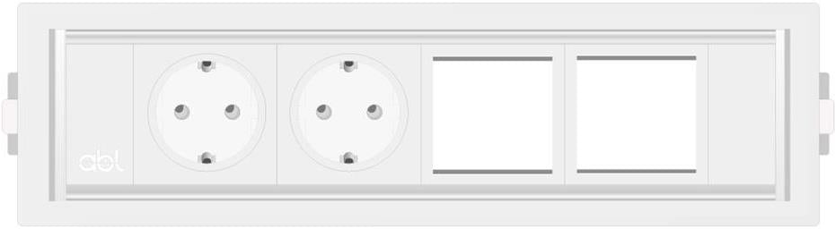Модул Level-E 4M с 2х Шуко и 2х празни модула, цвят Бял, ABL, ABL Сърбия, 2F81F2A2