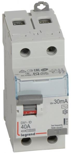 ДТЗ 2P 40А 30mА серия DX3 ID тип AC Legrand, LEGRAND НИСКО НАПРЕЖЕНИЕ, 411505