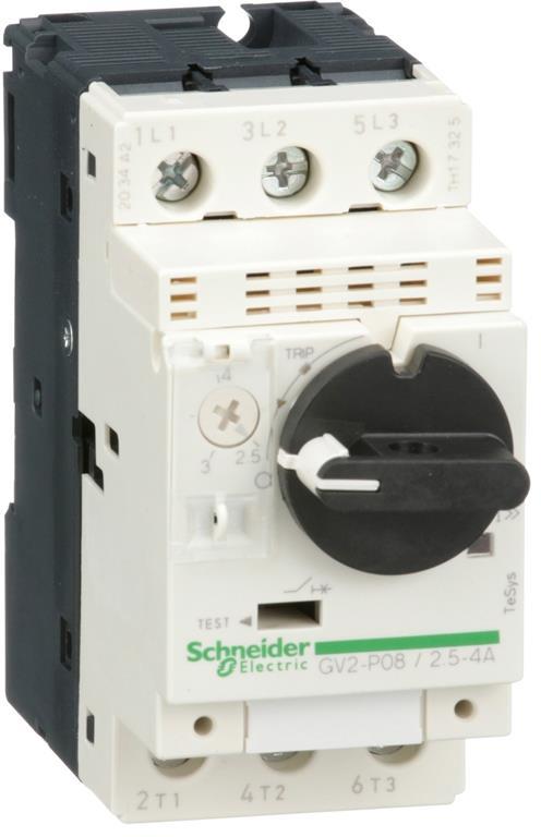Моторна защита TeSys GV2P 1.1kW TM 2.5…4A 100kA SE, SCHNEIDER ELECTRIC НИСКО НАПРЕЖЕНИЕ, GV2P08