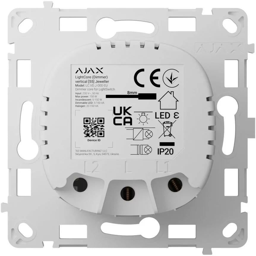 Ключ/димер 150VA механизъм, без неутрала, LightCore Ajax, AJAX, 91248.255.WH1