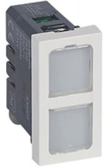 Сигнална лампа 0.2W двойна 12-24V 1 мод. 4 цвята Mosaic Legrand, LEGRAND, 78552