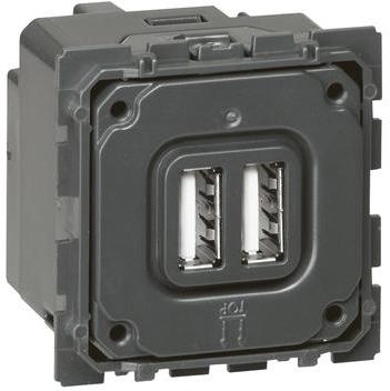 Розетка 2хUSB за зареждане тип A 2.4A 12W механизъм Celiane Legrand, LEGRAND, 67462