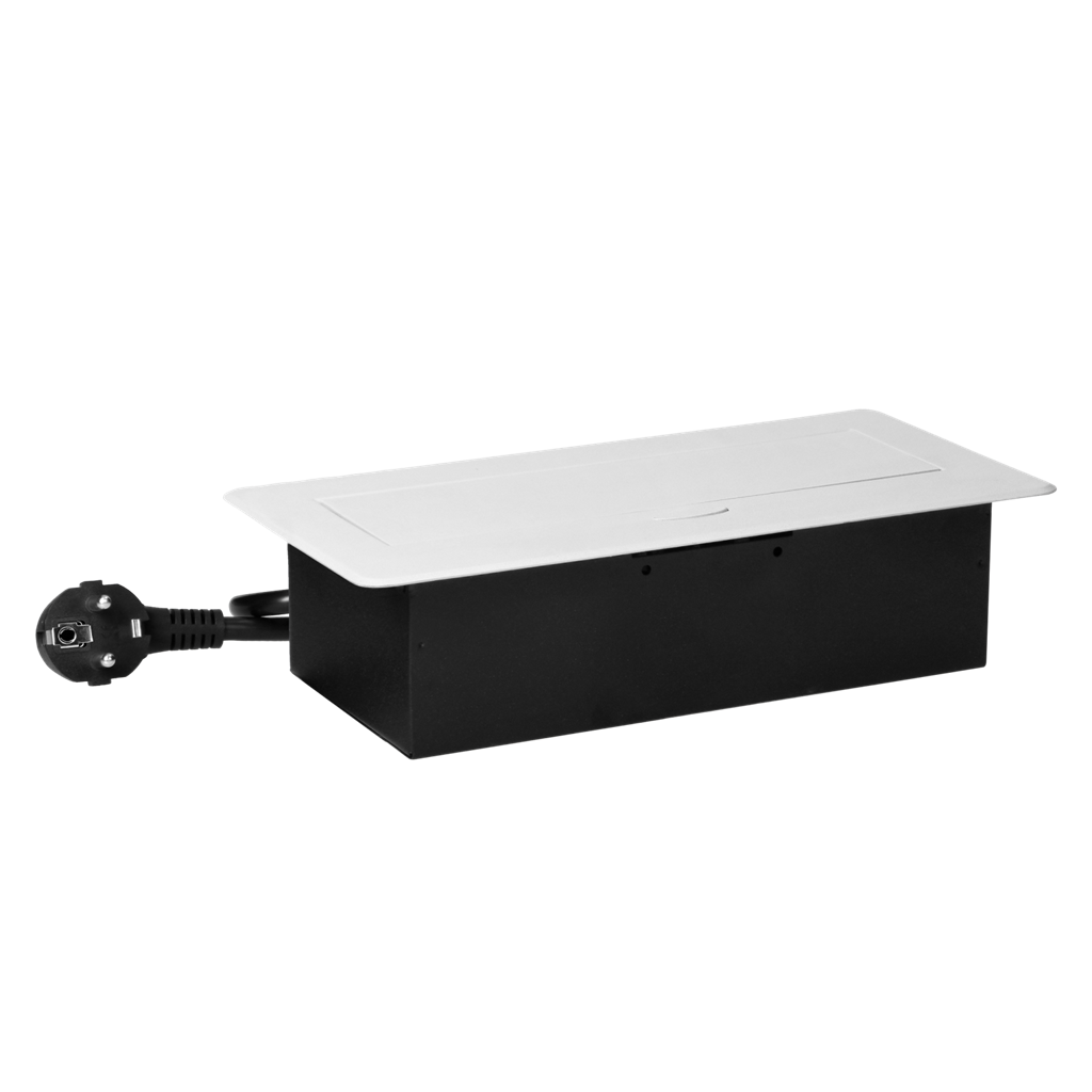 Мебелна кутия Pop-Up, с контакти 3х шуко, с кабел 1.5м, 227x112x65mm, цвят БЯЛ, ORNO, OR-GM-9033(GS)/W