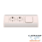 Ъглов контакт с детска защита , 2 отделения шуко- OR-GM-9002W-G(GS), ORNO