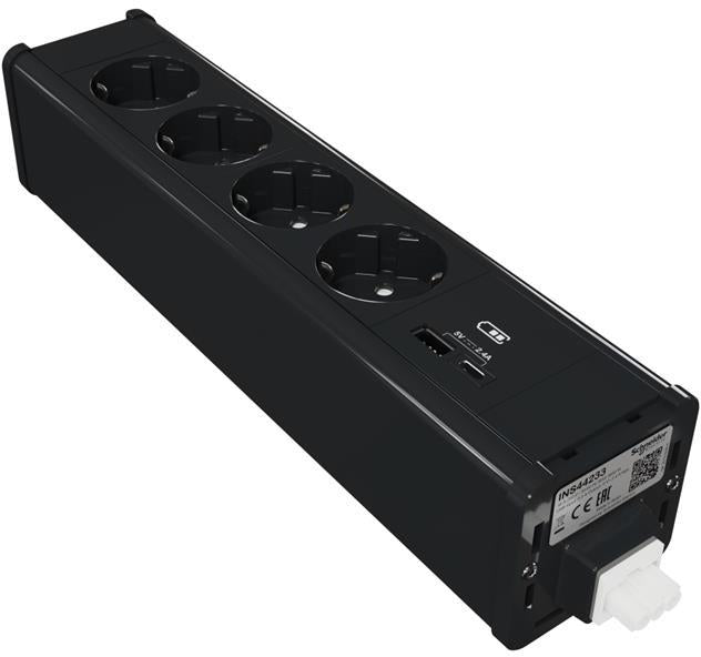 Модул 4х шуко и 2хUSB тип A+C цвят Антрацит Unica System+ SE /до изчерпване/, SCHNEIDER ELECTRIC, INS44233