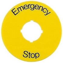 Основа за авариен стоп жълта с надпис "Emergency Stop" ф70мм KTC15-1005 Compact АВВ, ABB, 1SFA616915R1005