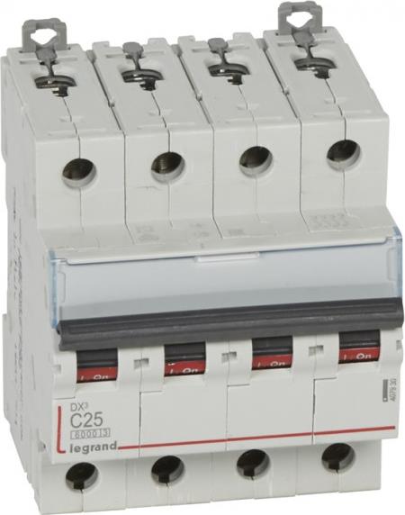 Автоматичен прекъсвач DX3 4P 25A крива С 6kA Legrand, LEGRAND НИСКО НАПРЕЖЕНИЕ, 407930