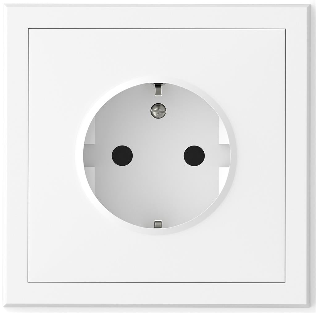 Контакт ШУКО 16A с детска защита моноблок винт цвят БЯЛ мат Adria Commel, COMMEL, C043-516