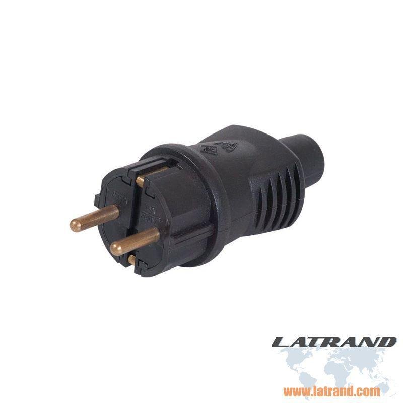 Атра Щепсел монофазен 16A  гумен IP 44 - 1328