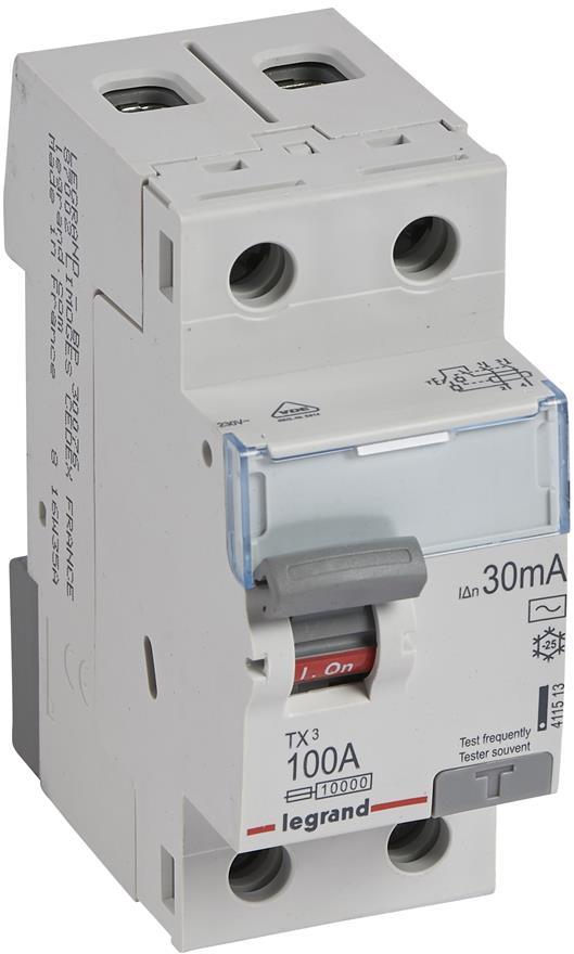 ДТЗ 2P 100A 30mА серия TX3 ID тип AC Legrand, LEGRAND НИСКО НАПРЕЖЕНИЕ, 411513