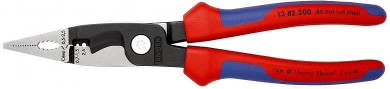 Клещи инсталаторски, синьо-червена ръкохватка 200мм, Knipex - K1382200