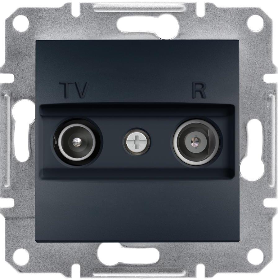 Розетка TV+R крайна 1dB цвят Антрацит Asfora SE, SCHNEIDER ELECTRIC, EPH3300171