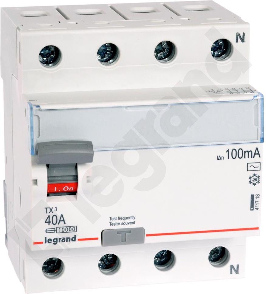 ДТЗ 4P 40A 100mА серия TX3 ID тип AC Legrand, LEGRAND НИСКО НАПРЕЖЕНИЕ, 411718