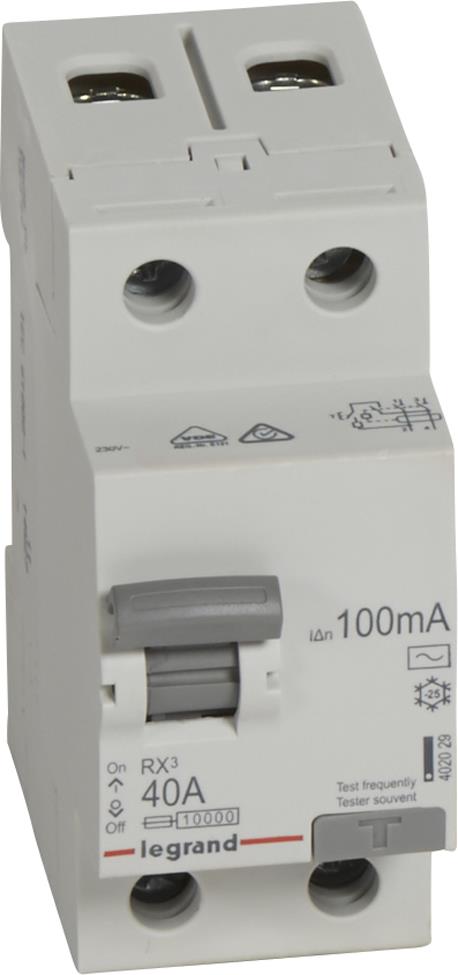 ДТЗ 2P 40A 100mА серия RX3 ID тип AC Legrand, LEGRAND НИСКО НАПРЕЖЕНИЕ, 402029