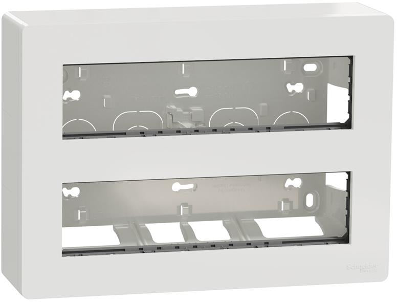 Моноблок за открит монтаж 2x10 мод. Антибактериален Unica System+ SE, SCHNEIDER ELECTRIC, NU121020