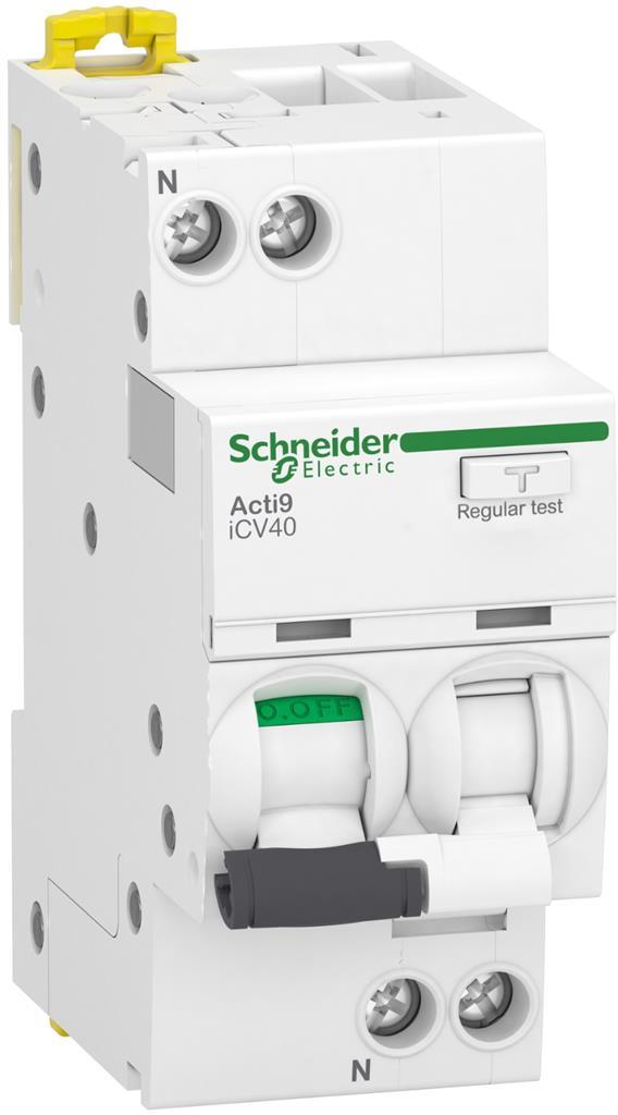 ДТЗ комбинирана Acti 9 iCV40 1P+N 6A крива C 30mA тип A 4.5kA 2 мод. SE, SCHNEIDER ELECTRIC НИСКО НАПРЕЖЕНИЕ, A9DC2606
