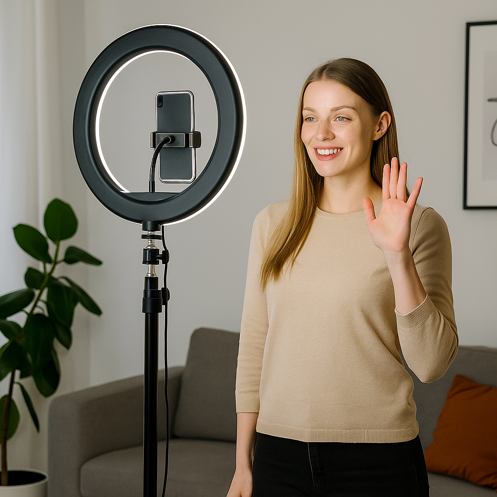 LED селфи ринг с трипод 160 см,подходящ за продуктова фотография,професионален грим,видео чат и YouTubers, TikTok и други, Latrans, XD210