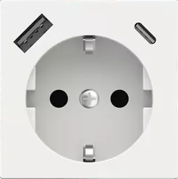 Лицев панел за контакт шуко и USB A+C 55x55 Fenix White Malè EKINEX, EK-PSC-DE-USB-FBM