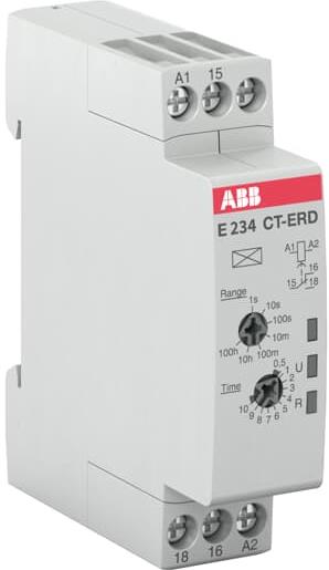 Реле за време, закъснение при включване, CT-ERD, 7x 0.05s...100h, 1c/o 6A, 24...240Vac ABB, 1SVR500100R0000