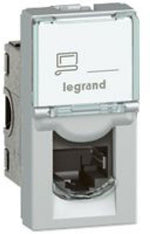 Розетка RJ45 cat.6A STP 1 мод. цвят алуминий Mosaic Legrand, LEGRAND, 79473