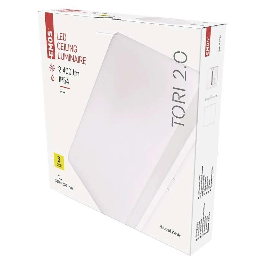Плафон LED SQ330 24W 4000K 2400lm 120° 30000h IP54 TORI EMOS