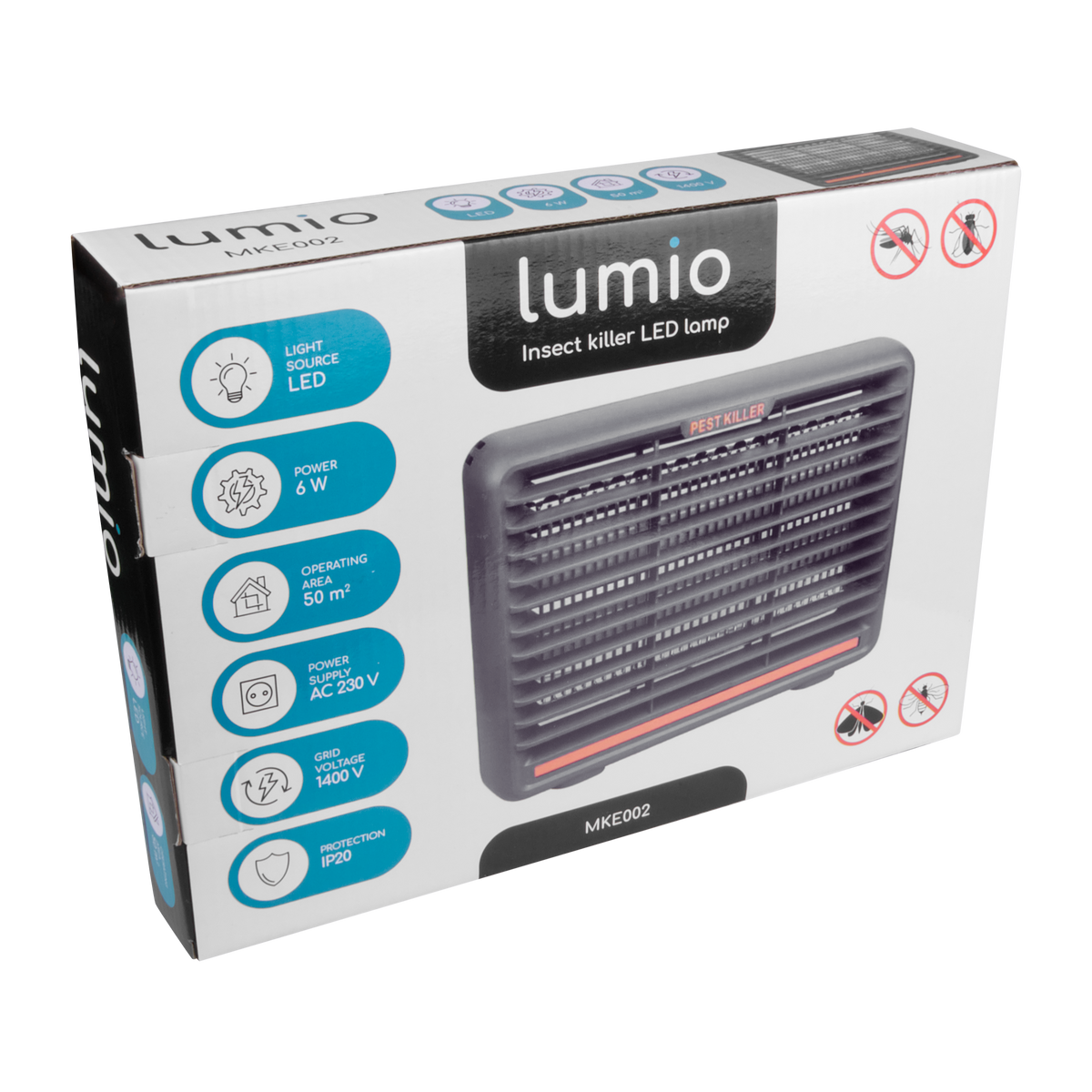 Електрическа LED лампа против насекоми Lumio MKE002 – 6W, 1400V, до 50 м²