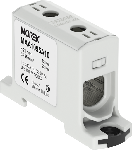 Тунелна клема СИВА 1P 245A с 2 отвора OTL95 1xAl/Cu 6-95mm² 1000V MOREK, MAA1095A10