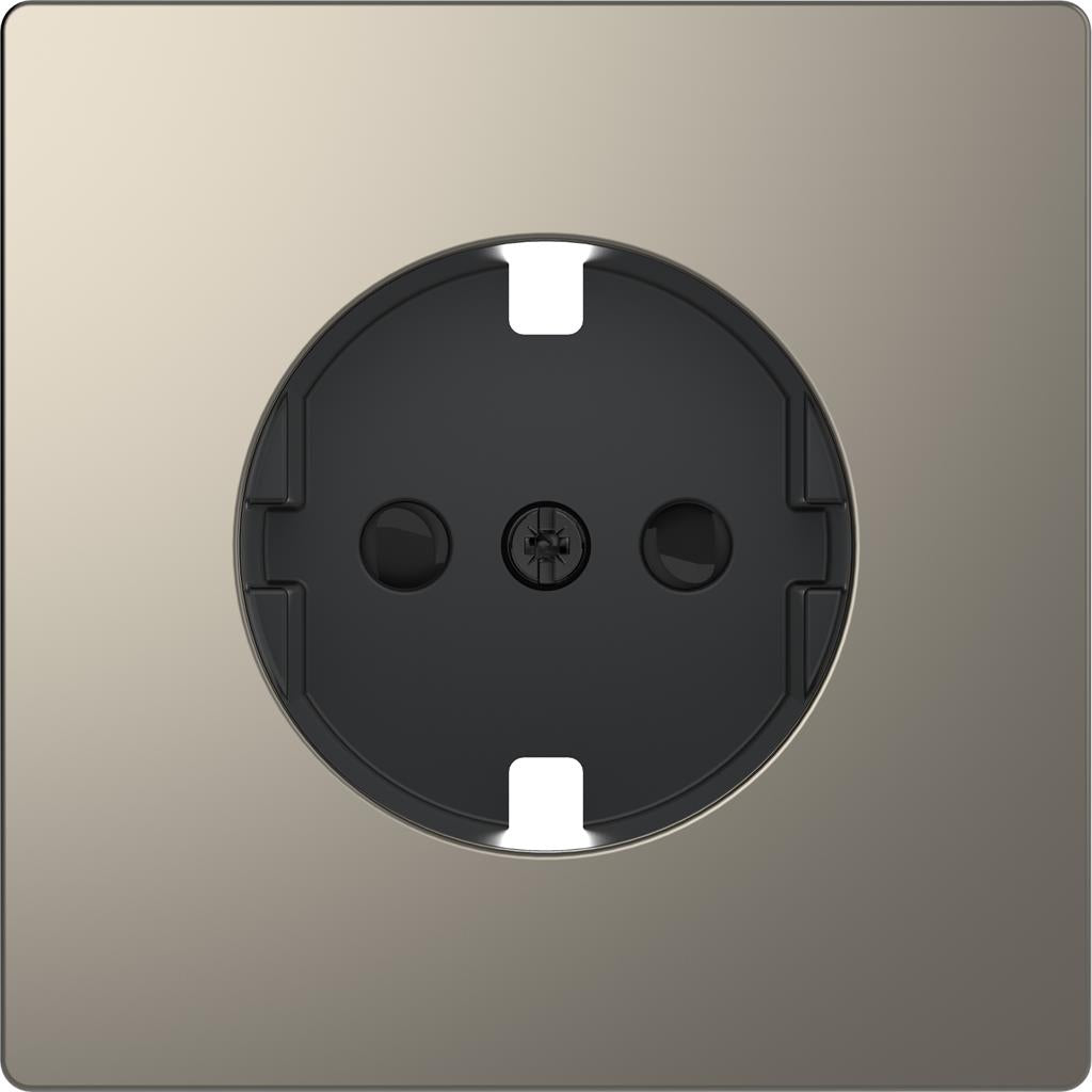 Лицев панел за контакт шуко с Д.З. цвят Никел System Design Merten SE, SCHNEIDER ELECTRIC, MEG2330-6050