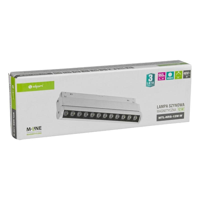 Линейна лампа с магнитна релса, регулируема M-LINE, бяла, 12 W, 960 lm, 4000 K, DPM, MTL-NRS-12W-W